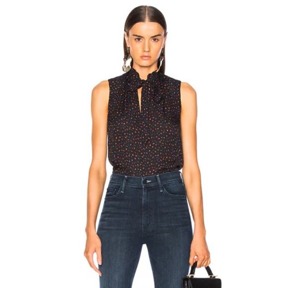 Veronica Beard 10 Bertrand Blouse Sleeveless Silk Floral - Picture 1 of 8